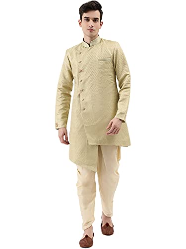 Manyavar Men's Silk Blend SMID0008-311 (SMID0008_Pista_L)