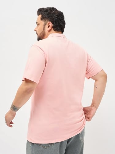 Urbano Plus Men's Dusty Pink Solid Regular Fit Half Sleeve Cotton Polo T-Shirt (pluspolosolp-01-dpink-4xl)