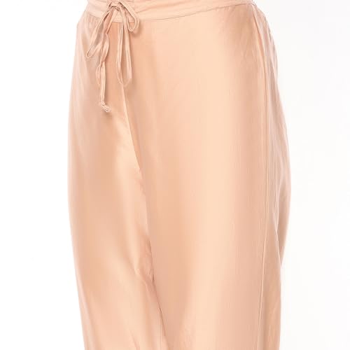 BIBA Women's Cotton Blend Kurta (SKDHO10291AW24NUDE_Nude