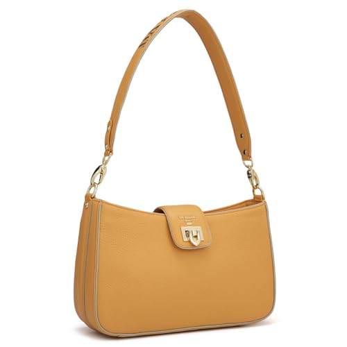 Da Milano Genuine Leather Orange Shoulder Bag (00426OL) (Small)