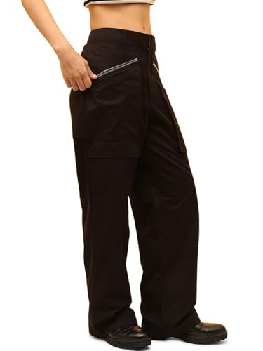 ONLY Women Regular Fit High-Rise Black Pants