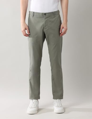 Arrow Sport Men's Slim Fit Night is Young Trousers Green