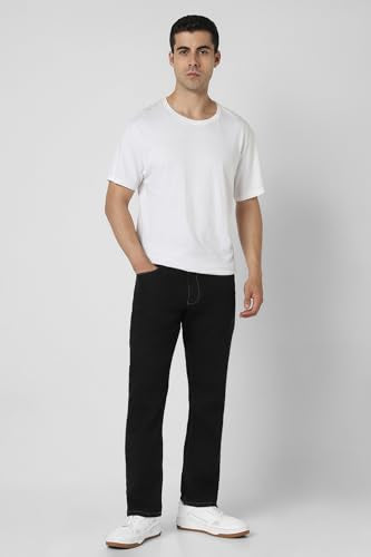 Van Heusen Men's Regular Jeans (VXDNCBTFR18661_Black