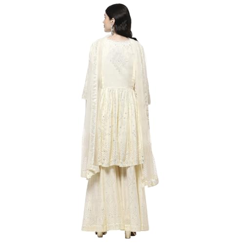 Biba Women's Cotton Kurta Set (SKDSTRA10166SS25OWHT_Off White