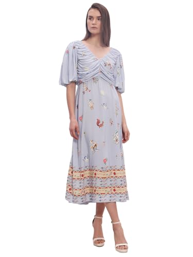 VERO MODA Women's Fit and Flare Blue Dress