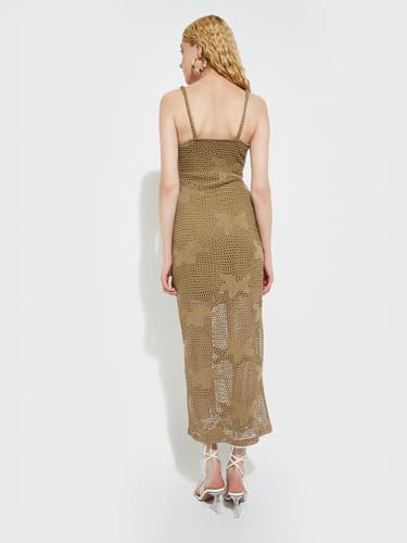 Max Women's Cotton Blend A-Line Midi Dress (SICILY07_Brown