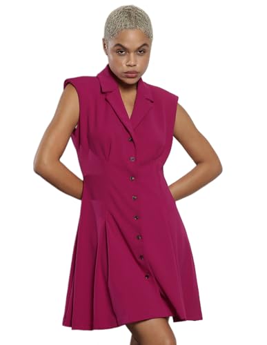 Calvin Klein Jeans Department714 Polyester A-Line Knee-Length Dress (CDIC1Y5CBOY_Boysenberry_4)