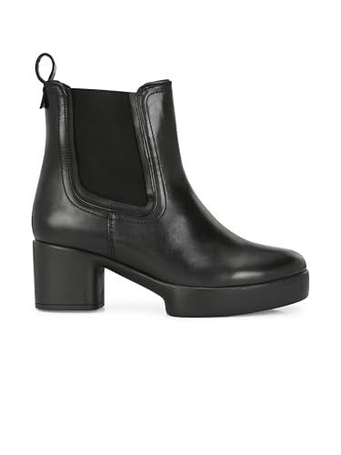 Delize Black Women mid heel platform boots-66372-39