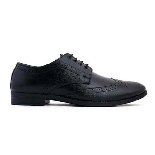 Khadim's Black Formal Derby Brogue Shoe for Men (7236266)