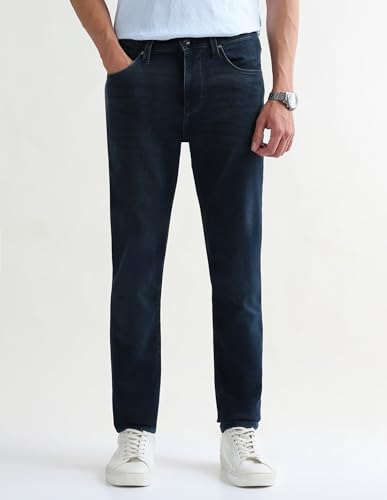 Arrow Newyork Men's Soho Slim Tapered Fit Stone Washed Jeans