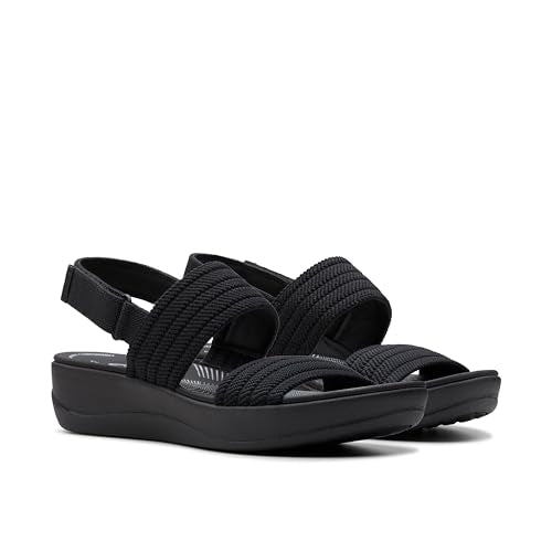 Clarks womens Arla Stroll, Black Textile, 6.5 UK
