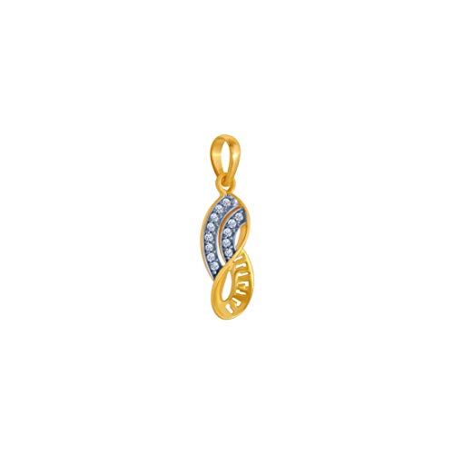 P.C. Chandra Jewellers 14k (585) Yellow Gold and American Diamond Pendant for Women