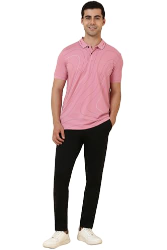 Allen Solly Men Pink Printed Polo Neck T-Shirt