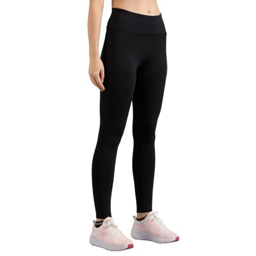 Skechers Women Basic Cotton Branded Black Leggings