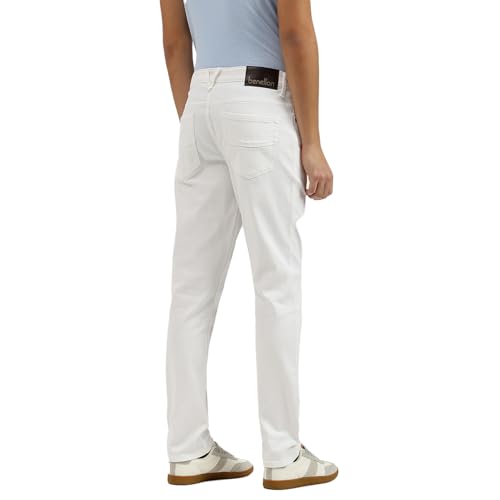 United Colors of Benetton Men's Tapered Jeans (25A4REJE1347I101_White