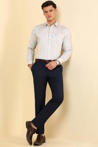 Allen Solly Men Light Blue Print Full Sleeves Formal Shirt