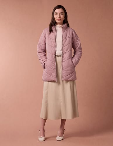 U.S. POLO ASSN. Longline High Neck Puffer Jacket (UWAW24JCK143_Pink_XXL)