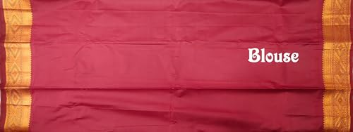 VFCollections Women's Kanchipuram Silk Pure Pattu Sarees With Blouse (VFC249-4)