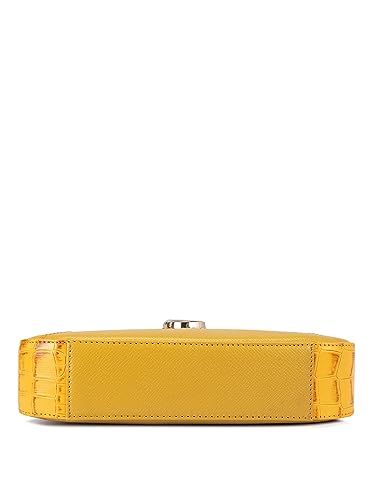 Da Milano Genuine Leather Yellow Sling Bag (00993) (Small)