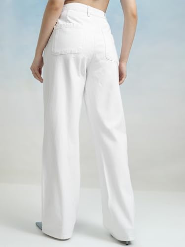 Tokyo Talkies Women High Rise FLA Fit Jeans White