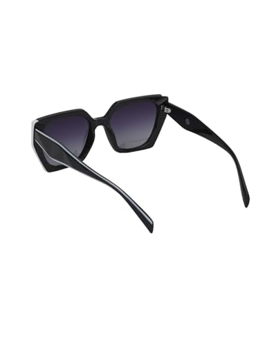 Carlton London Black and White Toned with Polarised Lens Oversized Sunglass for women