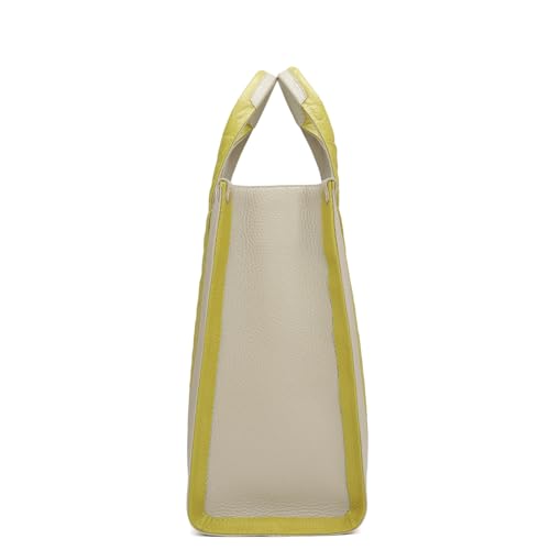 Da Milano Genuine Leather Green Book Tote (01708) (Large)