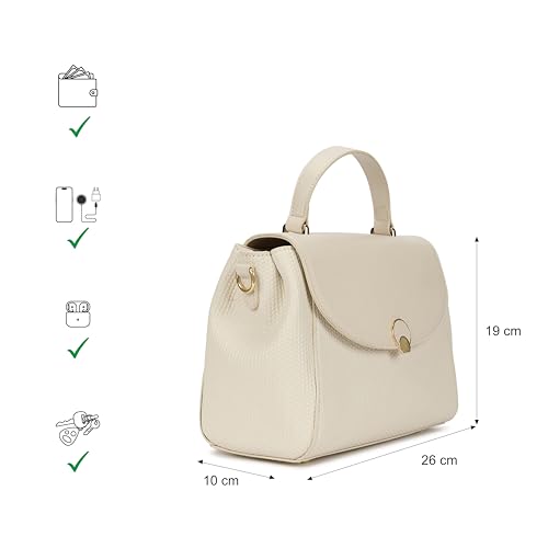 Fastrack Twine Charm Satchel | Faux-Leather Women’s Satchel | Dual Compartments with Centre Zip Pocket, External Quick-Access Zipper, Gold-Accent Flap & Adjustable Strap