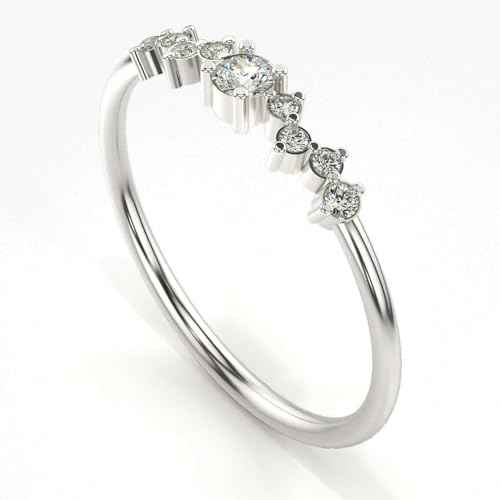 VALANOVA Sterling Silver & Certified Lab Grown Diamond 0.14cts | Ring For Women/Girls | Stylish & Elegant | VGR0393 | Ring Size: 7