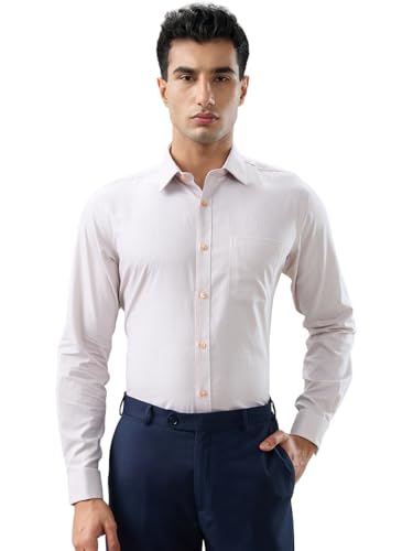 Raymond Orange Structure Pattern Men Long Sleeve Casual Shirt