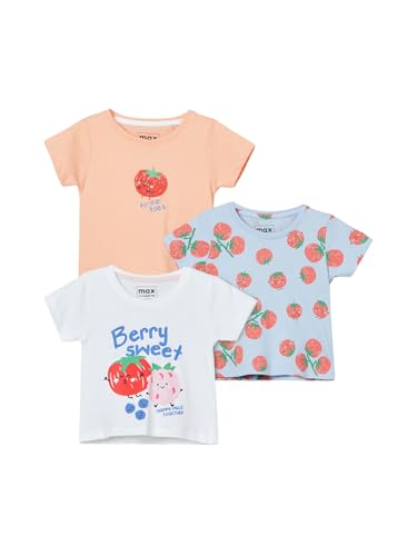 Max Girls Printed T-Shirt - Pack of 3 (Multicolour_18-24 M)