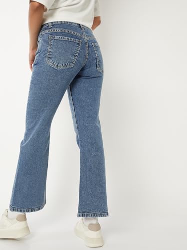 Max Women Washed Flared Jeans (Blue_36)