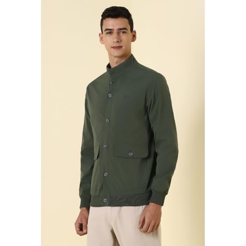 Allen Solly Men High neck solid bomber jacket