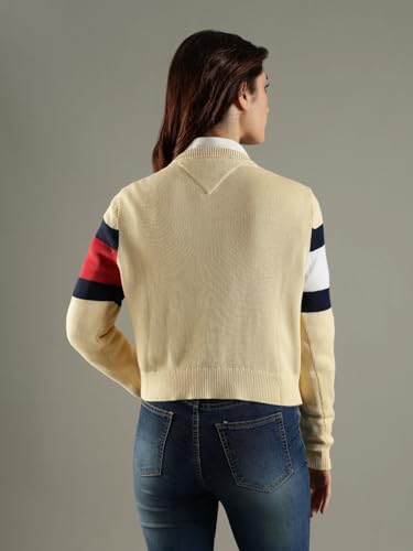 Tommy Hilfiger Relaxed Fit Cotton Crew Neck Sweater Yellow