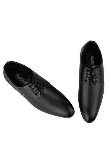 HIKBI Leather Formal Office Shoes Formal Shoes for Men (Numeric_10) Black