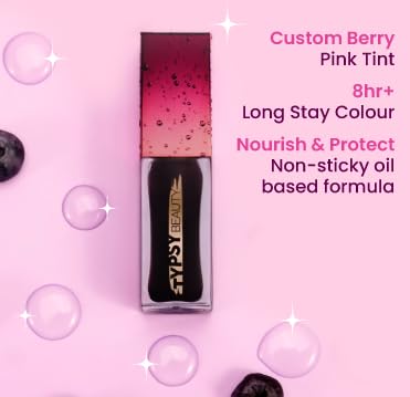 Typsy Beauty Midnight 2-In-1 Lip & Cheek Oil | Ph-Activated Custom Berry Pink, Intense Hydration With Acai Berry & Hibiscus Oil, Long Lasting Glossy Lip Tint & Blush, Formulated In Italy 6.4G