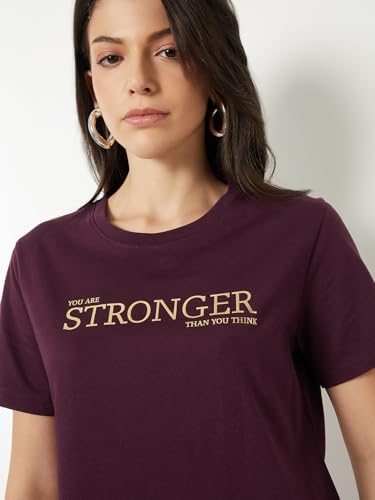Max Women Printed T-Shirt(Purple_S)