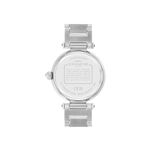 Coach Cary Qtz Basic Silver Round Dial Women's Watch|Stainless Steel & Crystals Material|Silver Color Band - 14504267