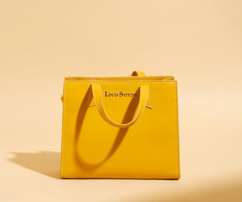 LOUIS STITCH Stylish Yellow Handbag for Women | Ladies Satchel Handbag for Travel, Office, College | LDB-VF1039-HBYL