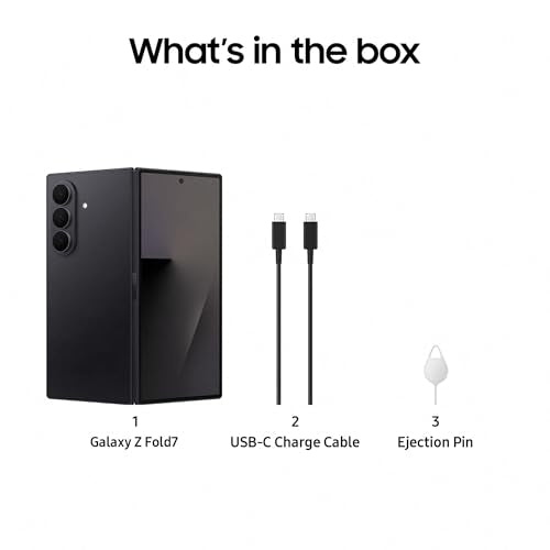 Samsung Galaxy Z Fold7 5G Mobile with Galaxy AI (JetBlack, 12GB RAM, 256GB Storage), Ultra Sleek Design with 200MP Camera, Ultra-Smooth Gaming with Powerful Snapdragon 8 Elite, Google Gemini