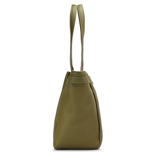 Da Milano Leather Satchel Bag for Women - Black (LB-02012)