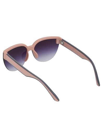 Premium Pink with Grey Toned & UV Protected Lens Cat Eye Sunglass for women - SaumyasStore