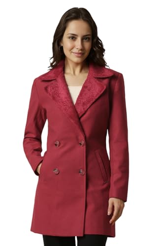 Women Red Solid Casual Jacket