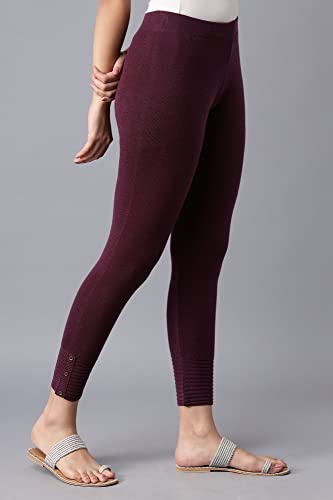 W for Woman Purple Pleated Tights_21NOW60421-215946_S