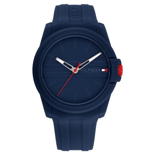 Tommy Hilfiger Quartz Analog Blue Silicone Strap for Men-TH1710595W