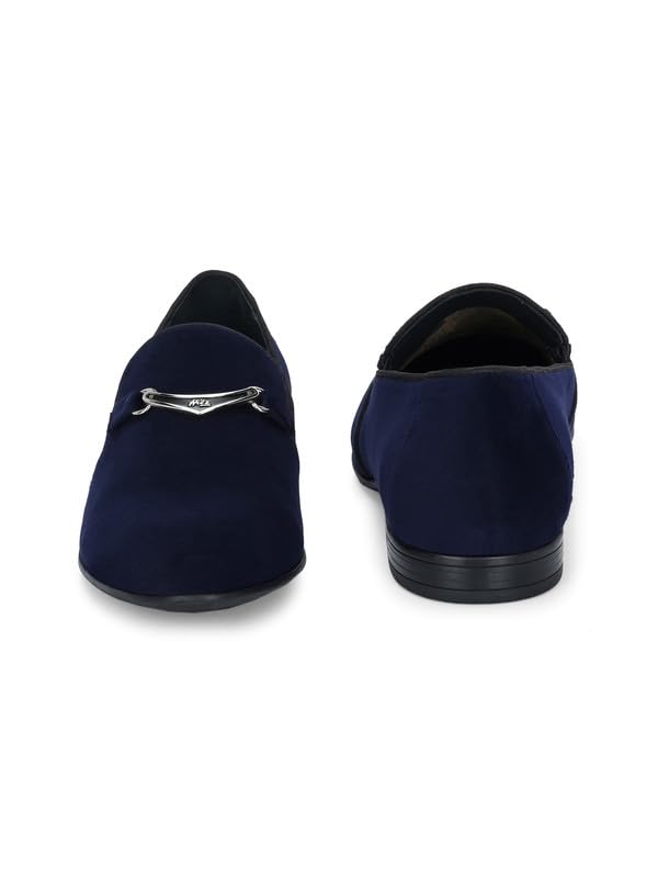 HITZ Men's Blue Leather Slip-On Shoes - UK 11