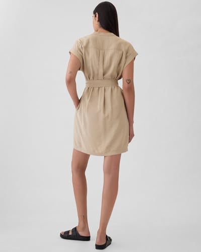 GAP Women's Rayon Kimono Above The Knee Casual Dress (442602112_Khaki