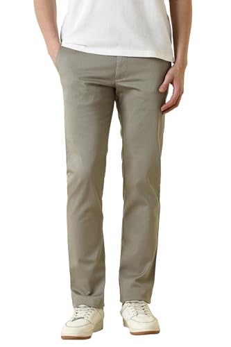 Men Beige Textured Casual Trousers