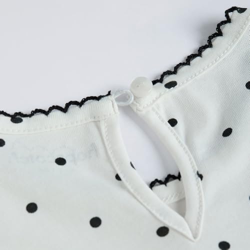 Hopscotch Girls Scalloped Neck T-Shirt with Dress in White Color for Age (9-10 Years)