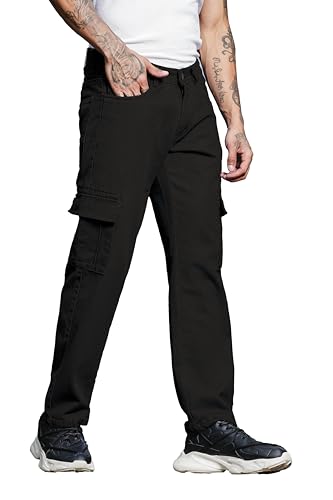KARGEENS Men's Relaxed Jeans (k9010_Black