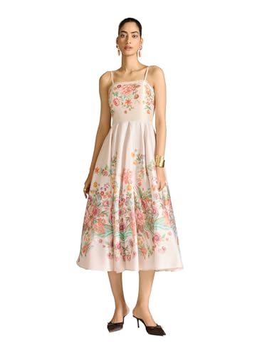 Label RITU KUMAR Blush Rosene Sleeveless Printed Long Dress